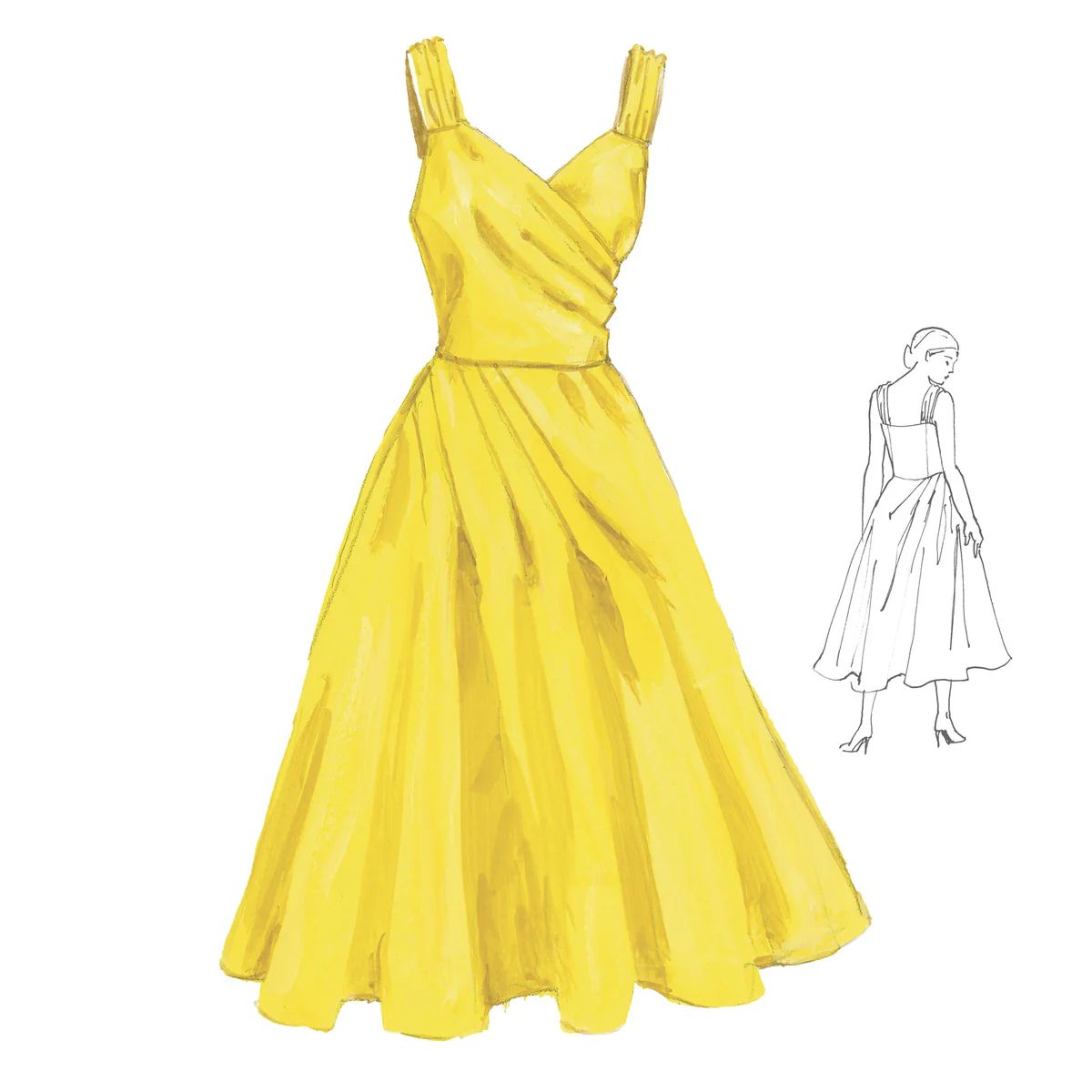 J Peterman Women’s 1950s Soul Dress Size 6 Nwot Yellow Midi Fit Flare Full Skirt